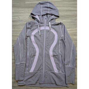 Lululemon Women's 12 In Stride Hooded Jacket Brushed Lilac Heathered Striped